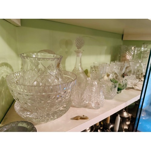 48 - Shelf lot of glass