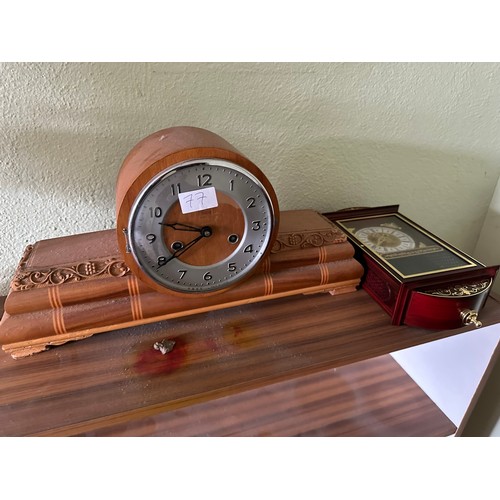 77 - Wind up mantle clock and battery clock