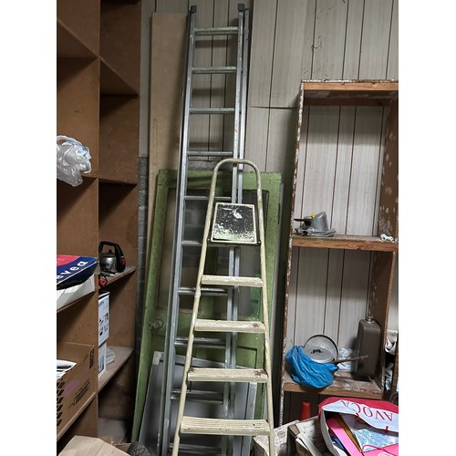 103 - Double aluminium ladder and other