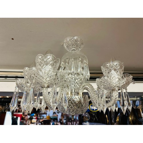 114 - Superb 5 branch cut crystal chandelier