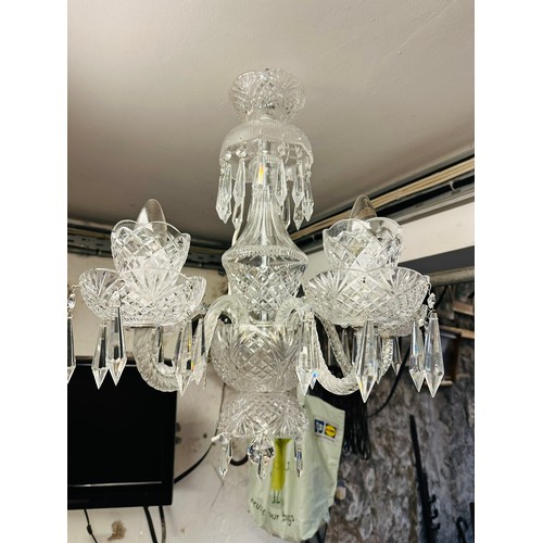 115 - Superb 5 branch cut crystal chandelier