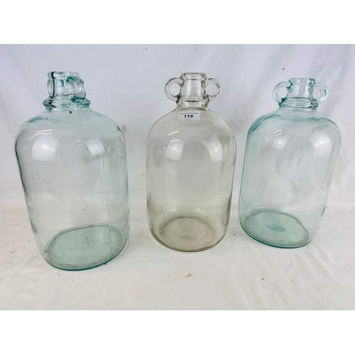 116 - A collection of 3 vintage bottles, 13''h