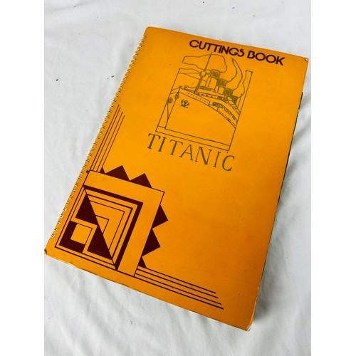 139 - Titanic scrap book built up over many decades, lots of maps, layouts, prints etc.