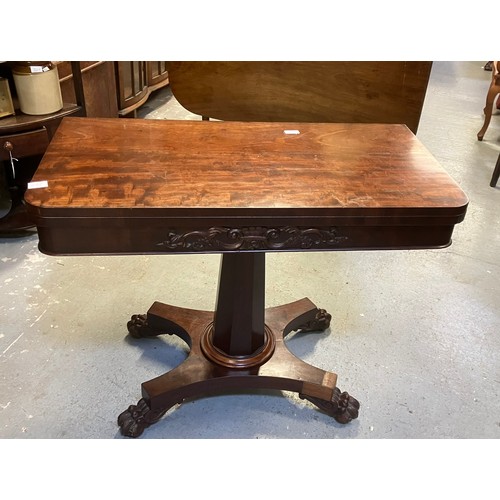 170 - Superb Rosewood card table with claw feet 36 D 36 W 29 H