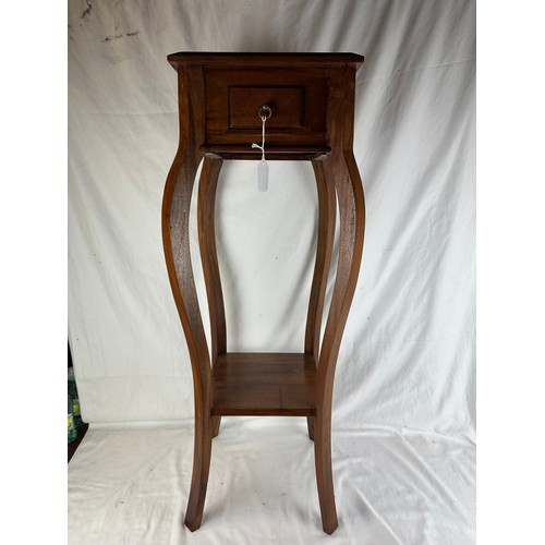 151 - Single drawer oak plant stand,  3'h