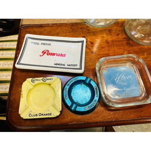 161 - A collection of 4 advertising ashtrays and others