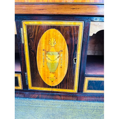 130G - Superb Georgian secetaire cabinet, with fall front veneered and cross banded drawers, signed Maple  ... 