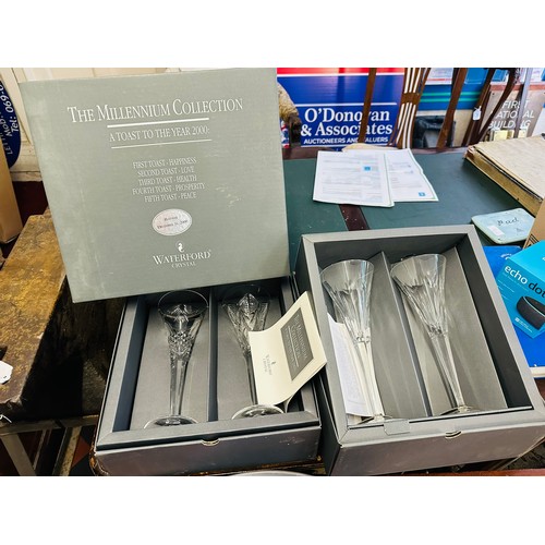 170A - Waterford Crystal Millennium Collection - Complete set of 10 champagne flutes, champagne bucket and ... 