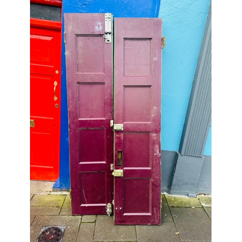 220A - A pair of solid teak doors 36''w x 80''h