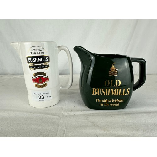 23 - 2 OLD WHISKEY JUGS - POWERS AND BUSHMILLS