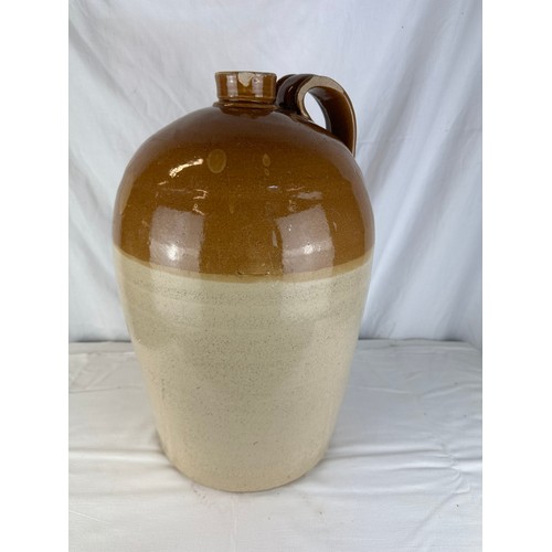 27 - OLD LARGE WHISKEY CERAMIC DISPLAY JAR WITH TWO TONE GLAZE
H50CM W32CM