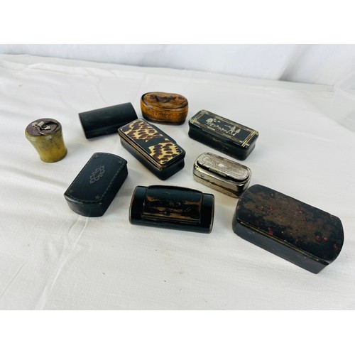 9 ASSORTED SNUFF BOXES,