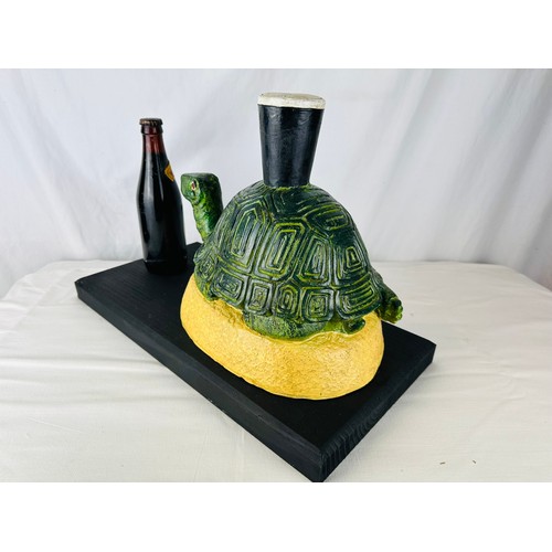 61 - HAVE A GUINNESS WHEN YOUR TIRED, GUINNESS TURTLE RESIN
ADVERTISING RESIN FIGURE MOUNTED ON WOOD WITH... 