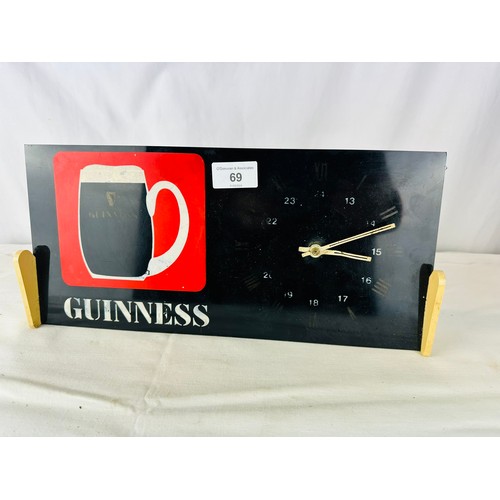 69 - OLD GUINNESS FREE STANDING CLOCK