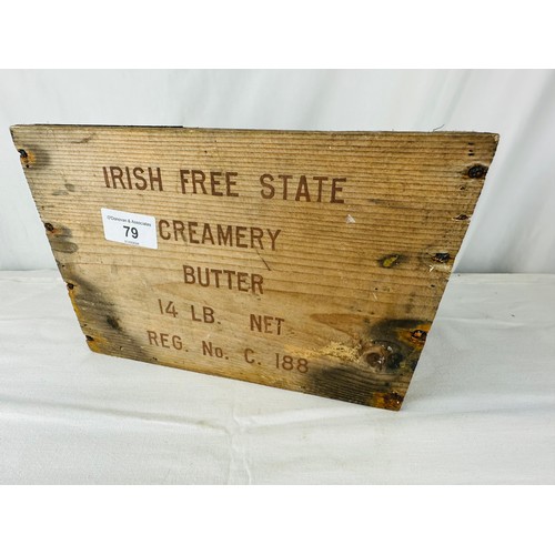 79 - IRISH FREE STATE CREAMERY BUTTER 14LB BOX - RARE ITEM