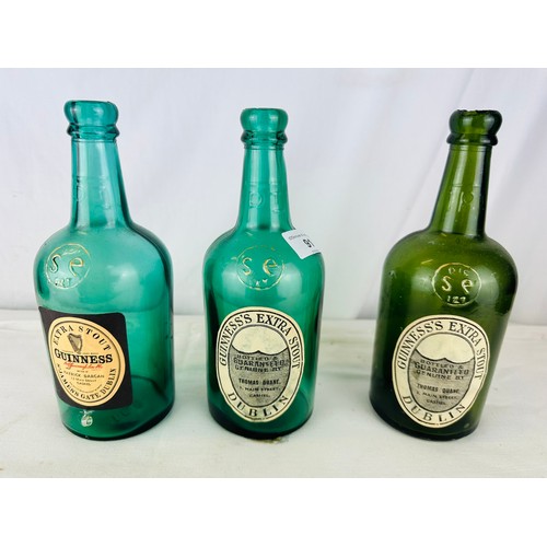 91 - OLD GUINNESS FREE-STATE OLD DISPLAY CIRCA 1920’S EMBOSSED DISPLAY
BOTTLES X3