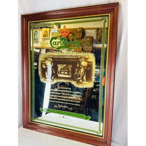 130 - OLD CARLSBERG MIRROR, ORIGINAL H94CM W72CM