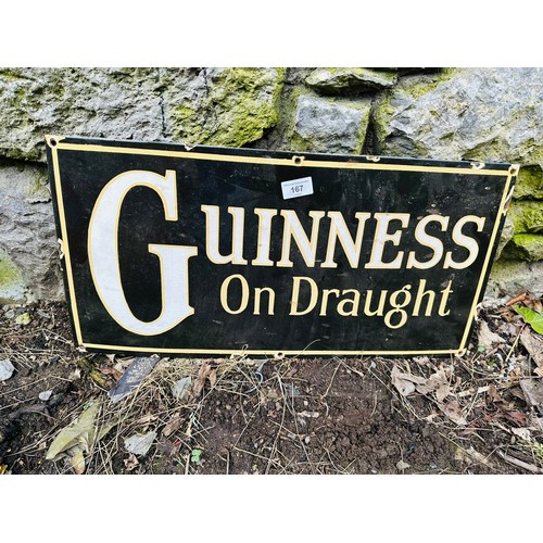 167 - GUINNESS ON DRAUGHT ENAMEL SIGN H31CM W61CM