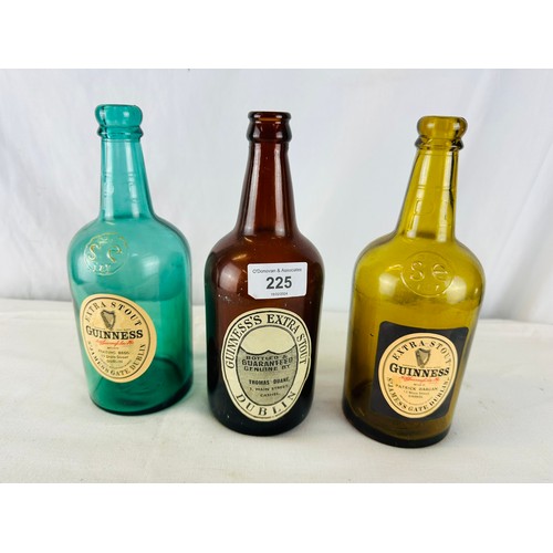 225 - OLD GUINNESS FREE-STATE  CIRCA 1920’S EMBOSSED DISPLAY
BOTTLES X3