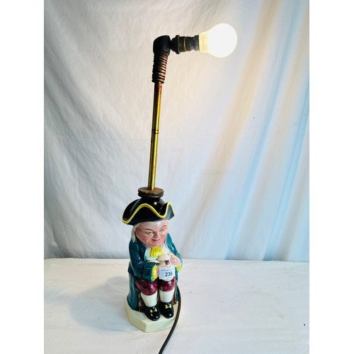 236 - OLD TOBY JUG DISPLAY LIGHT H55CM W13CM 1950'S