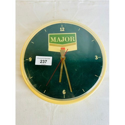 237 - OLD MAJOR CIGARETTE WALL MOUNTED CLOCK