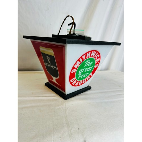 240 - 1970s style pub lantern wired with hanging chain