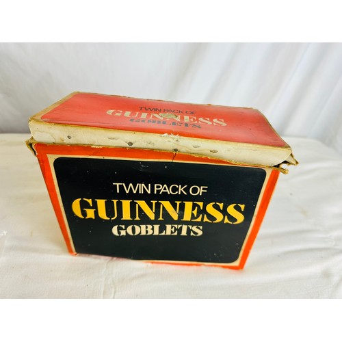 303 - GUINNESS GOBLETS GLASSES X2 IN ORIGINAL BOX NEVER USED