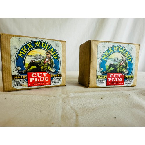 316 - MICK MCQUAID HALF POUND TOBACCO SHOP DISPLAY PACKAGE X2
H7CM W9CM D5CM