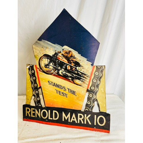 360 - RENAULT MARK 10 MOTORCYCLE CHAIN DISPLAY ADVERTISEMENT,
H43CM W35CM