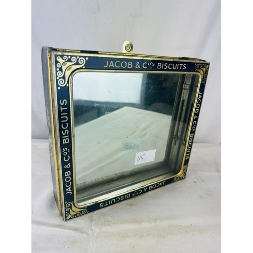 115 - OLD JACOBS PICTORIAL TIN WALL MOUNTED MIRROR