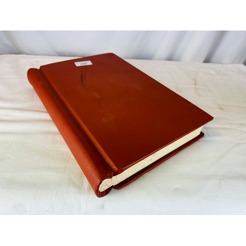 256 - LARGE OLD LEDGER WITH LEATHER BOUND 13'' X 9''