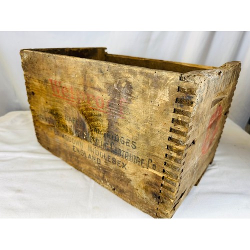 81 - REMINGTON GUN CARTRIDGES WOODEN CRATE 24CM H X 38CMW X 22CM D