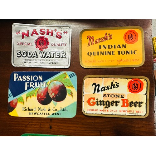 100A - a COLLECTION OF 4 ORIGINAL BOTTLE LABELS- UNUSED, NASH'S