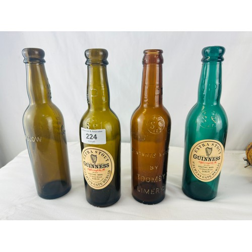 224 - GUINNESS IRISH FREE STATE, EMBOSSED DISPLAY BOTTLES X4, 1920'S