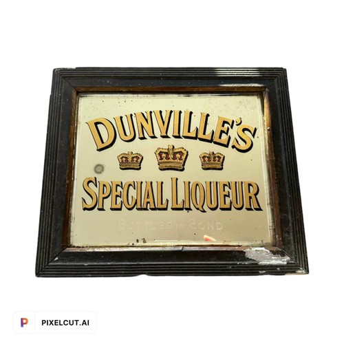 131C - EARLY 19TH CENTURY DUNVILLES SPECIAL LIQUEUR BOTTLE
IN BOND REVERSE PAINTED WITH SHAMROCK MOTIFS VER... 