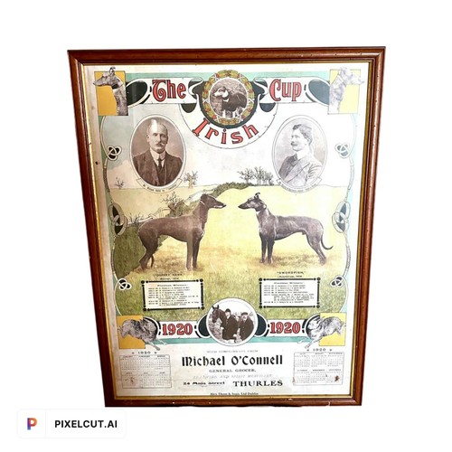 131D - THE IRISH CUP 1920 PICTORIAL ADVERTISING CALENDAR
FOR MICHAEL O’CONNELL GENERAL GROCER THURLES
H82CM... 