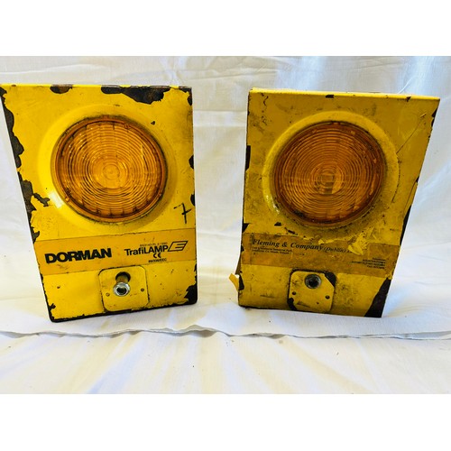 2 - A PAIR OF YELLOW SIGNAL LAMPS