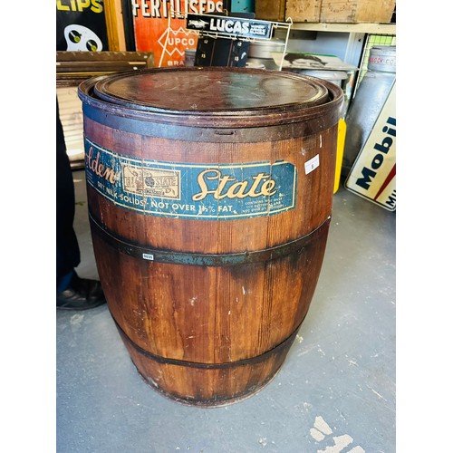 8 - ORIGINAL 1920’S PINE GOLDEN STATE BUTTER
BARREL IMPORTED FROM AMERICA H76CM W52CM