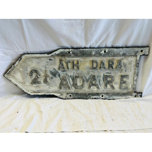 15 - VINTAGE ADARE 2 1/4 OLD ROAD SIGN