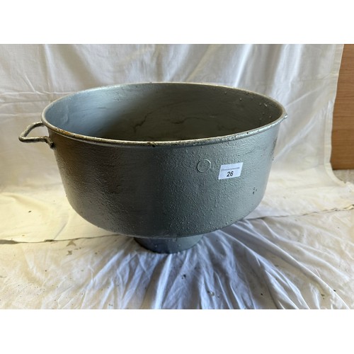 26 - LARGE MILK STRAINER, 16''D X 12''H