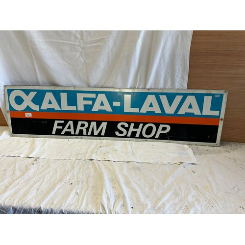 35 - ALFA LAVAL FARM SHOP ALUMINIUM SIGN 4' X 1'