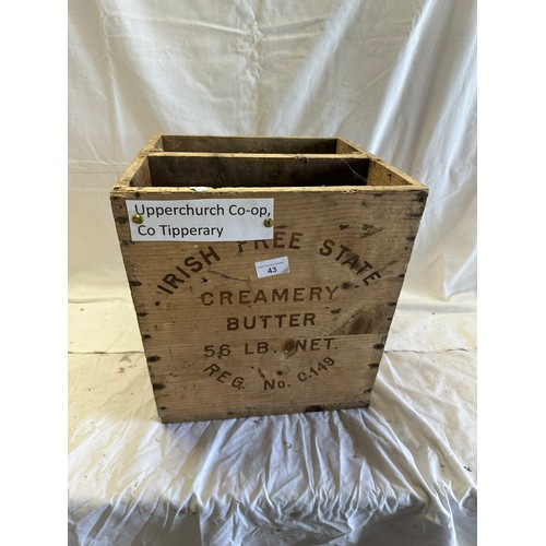 43 - UPPERCHURCH 56LB. IRISH FREE STATE BUTTER BOX