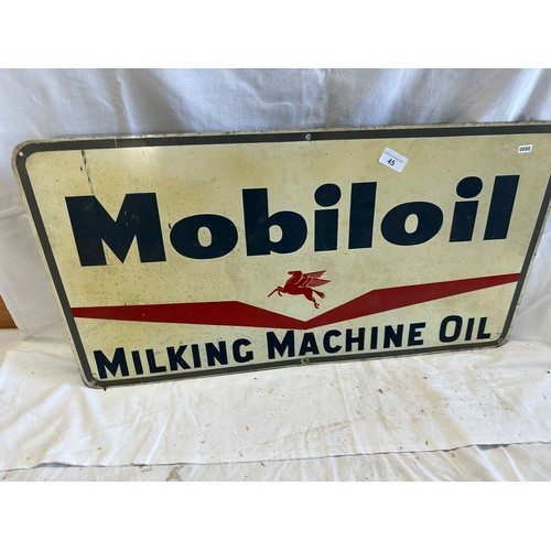 45 - MOBIL OIL ALUMINIUM SIGN, 15'' X30''