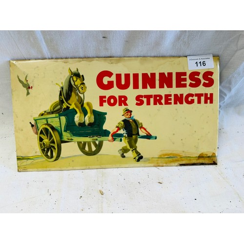 116 - GUINNESS FOR STRENGTH CELLULOID
ADVERTISEMENT H17CM W31CM