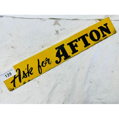 129 - SWEET AFTON CIGARETTES 1930’S SHELF SIGN
H5CM W33CM