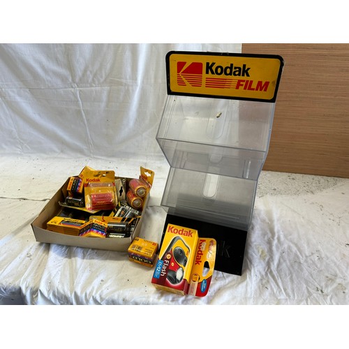 137 - KODAK FILM 2 SHOP DISPLAY STANDS WITH
CAMERAS FILM AND BATTERY