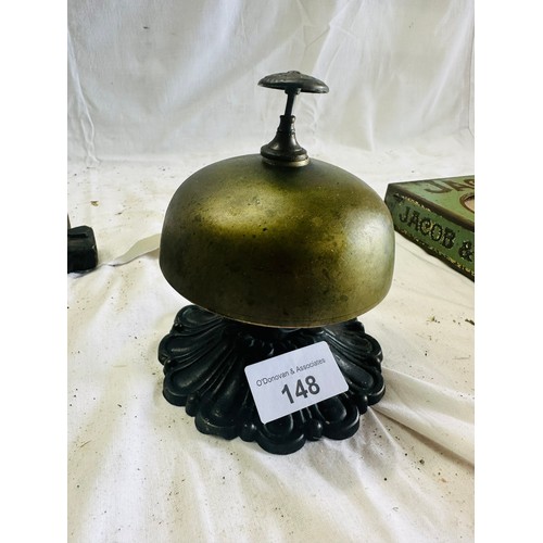 148 - EARLY 1900’S BRASS SHOP COUNTER BELL H12CM
W10CM