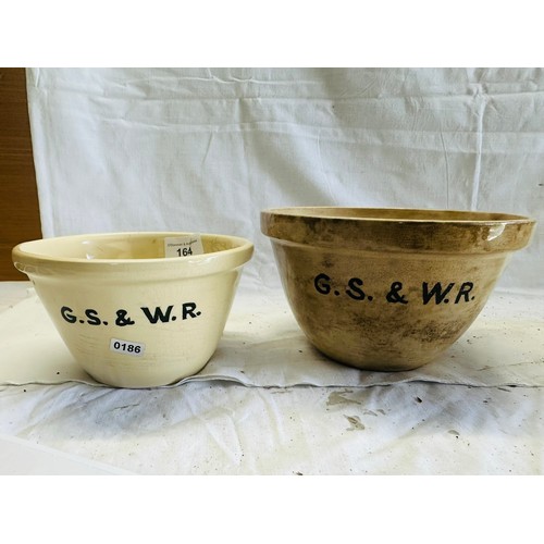 164 - GREAT SOUTHERN & WESTERN RAILWAY CERAMIC
DISPLAY BOWLS TALLEST H12CM W20CM