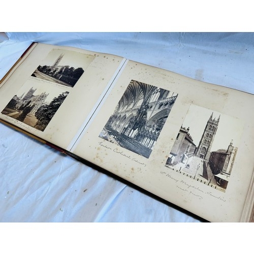 172 - OLD BLACK & WHITE PHOTO LEATHER BOUND
ALBUM EARLY 1900’S PLACES I HAVE SEEN BY HWA
H27CM W34CM D3CM