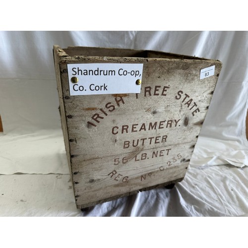83 - Shandrum CO-OP Co. Cork, 56 lb butter box, Irish Free State